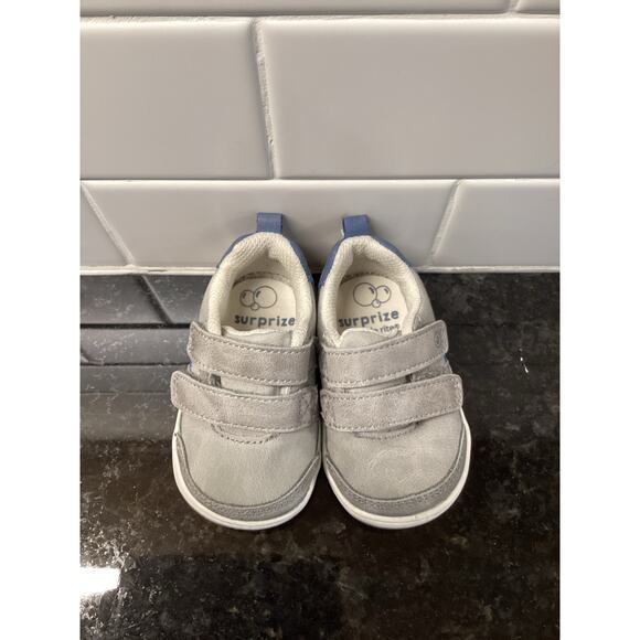 Stride rite Prana boys size 3M hook‎ and loop sneaker shoe gray and blue - Picture 4 of 9